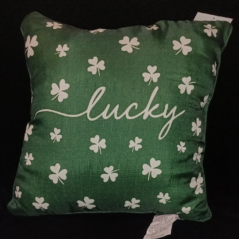 Lucky Green Shamrock Holiday Pillow - St. Patrick's Day Accent